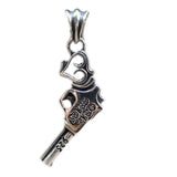 Vintage S925 Silver Man Pendant Retro Pistol Element Pendant