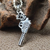 Vintage S925 Silver Man Pendant Retro Pistol Element Pendant