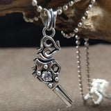 Vintage S925 Silver Man Pendant Retro Pistol Element Pendant