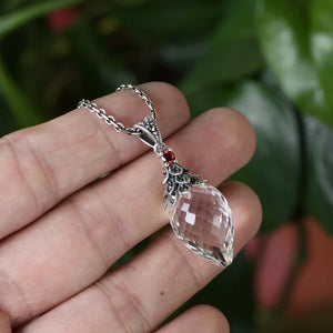 S925 Silver Woman's Pendant with Marxite Crystal