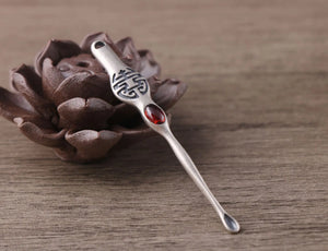 Real S925 Silver Pendant Ear Pick Retro Style Creative Earwax DIY