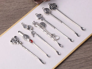 Real S925 Silver Pendant Ear Pick Retro Style Creative Earwax DIY