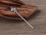 Real S925 Silver Pendant Ear Pick Retro Style Creative Earwax DIY
