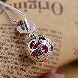 S925 Silver Retro Ball Red Corundum Pendant for Women