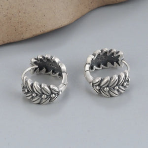 S925 Silver Wheat Earrings Ethnic Ear Buckles Jewelry