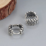 S925 Silver Wheat Earrings Ethnic Ear Buckles Jewelry