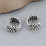 S925 Silver Wheat Earrings Ethnic Ear Buckles Jewelry