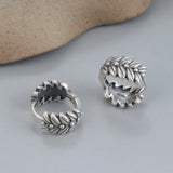 S925 Silver Wheat Earrings Ethnic Ear Buckles Jewelry