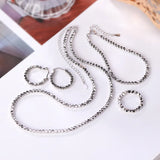 BOCAI Pure S925 Silver Fragmented Bracelet Set