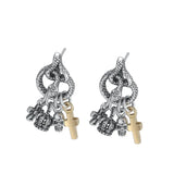S925 Silver Snake Tassel Pendant Men's Earrings