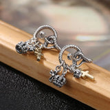 S925 Silver Snake Tassel Pendant Men's Earrings