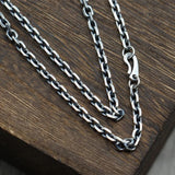 S925 Silver Men Necklace Cross Long Sweater Chain Taikoo Chain