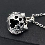 100% Pure S925 Silver Cat & Woman Pendant Hip-Hop Couple Gift
