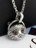 100% Pure S925 Silver Cat & Woman Pendant Hip-Hop Couple Gift
