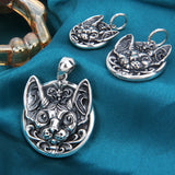 s925 Silver Hairless Cat / Pharaoh Cat Silver Coin Necklace Pendant