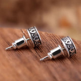 S925 Pure Silver Acalanatha Sanskrit Man Earring
