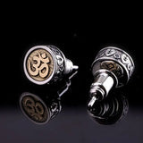 S925 Pure Silver Acalanatha Sanskrit Man Earring