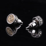 S925 Pure Silver Acalanatha Sanskrit Man Earring