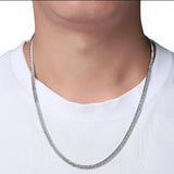 Real S925 Silver Car Flower Double Buckle Thick Necklace