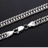 Real S925 Silver Car Flower Double Buckle Thick Necklace