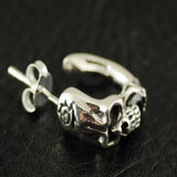 S925 Silver Skull Stud Earring Hip Hop Punk Gift