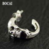 S925 Silver Skull Stud Earring Hip Hop Punk Gift