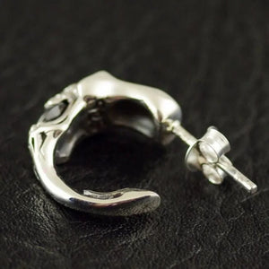 S925 Silver Skull Stud Earring Hip Hop Punk Gift