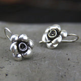 S925 Silver Rose Earrings for Women - Sterling Small Flowers