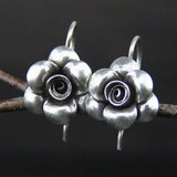 S925 Silver Rose Earrings for Women - Sterling Small Flowers