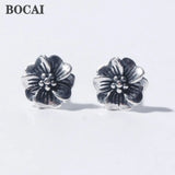 Vintage Silver Floral Earrings for Women