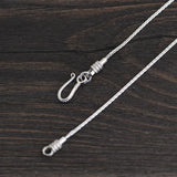 S925 Silver Retro Braided Horsewhip Chain Necklace