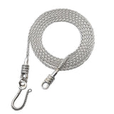 S925 Silver Retro Braided Horsewhip Chain Necklace