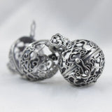 S925 Silver Woman Pendant Engraved Auspicious Clouds Vintage