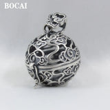 S925 Silver Woman Pendant Engraved Auspicious Clouds Vintage