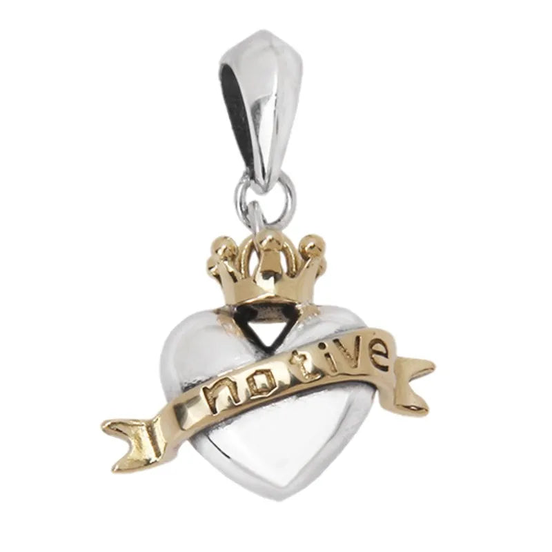 S925 Sterling Silver FashionLove Crown Pendant Gift
