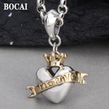 S925 Sterling Silver FashionLove Crown Pendant Gift