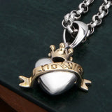 S925 Sterling Silver FashionLove Crown Pendant Gift