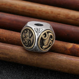 S925 Silver DIY Four Beast Spacer Beads Men's Bracelet Accessories