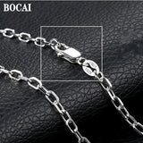 S925 Silver Couple Chain Necklace Stylish O-chain Man Woman Pendant