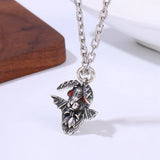 Real S925 Silver Jewelry Rabbit Head Ins Style Pendant