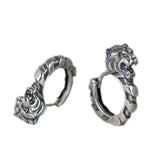Real S925 Pure Silver Tiger Head Earrings