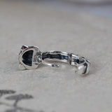 Real S925 Pure Silver Tiger Head Earrings
