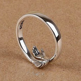 S925 Silver Woman Ring Hugging Hands Girlfriend Gift Solid 925 Silver