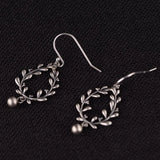 S925 Silver Retro Flower Bead Tassel Earrings