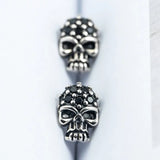 S925 Silver Skull Man Earrings Zircon Hip-Hop Jewelry