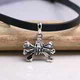 S925 Silver Necklace Ghost Hand Skull Pendant Men Women