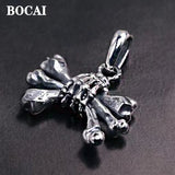 S925 Silver Necklace Ghost Hand Skull Pendant Men Women