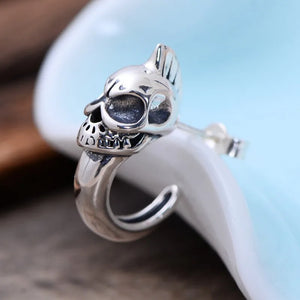 S925 Silver Skull Hook Men's Earrings