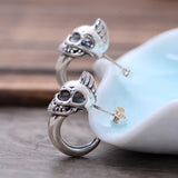 S925 Silver Skull Hook Men's Earrings
