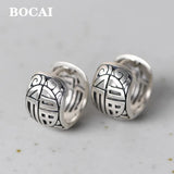 Vintage Matte Fu Word Ear Bag Women's Ear Studs Jewelry